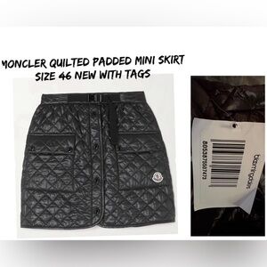 Moncler Quilted Black Mini Skirt